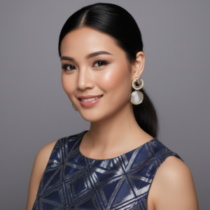 Luminous Circular Geometric Dangles with Crystal Accents Drop Earrings