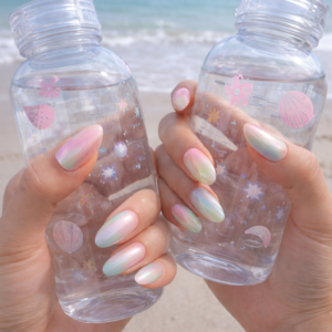 Pastel Chrome Aura Press-On Nails