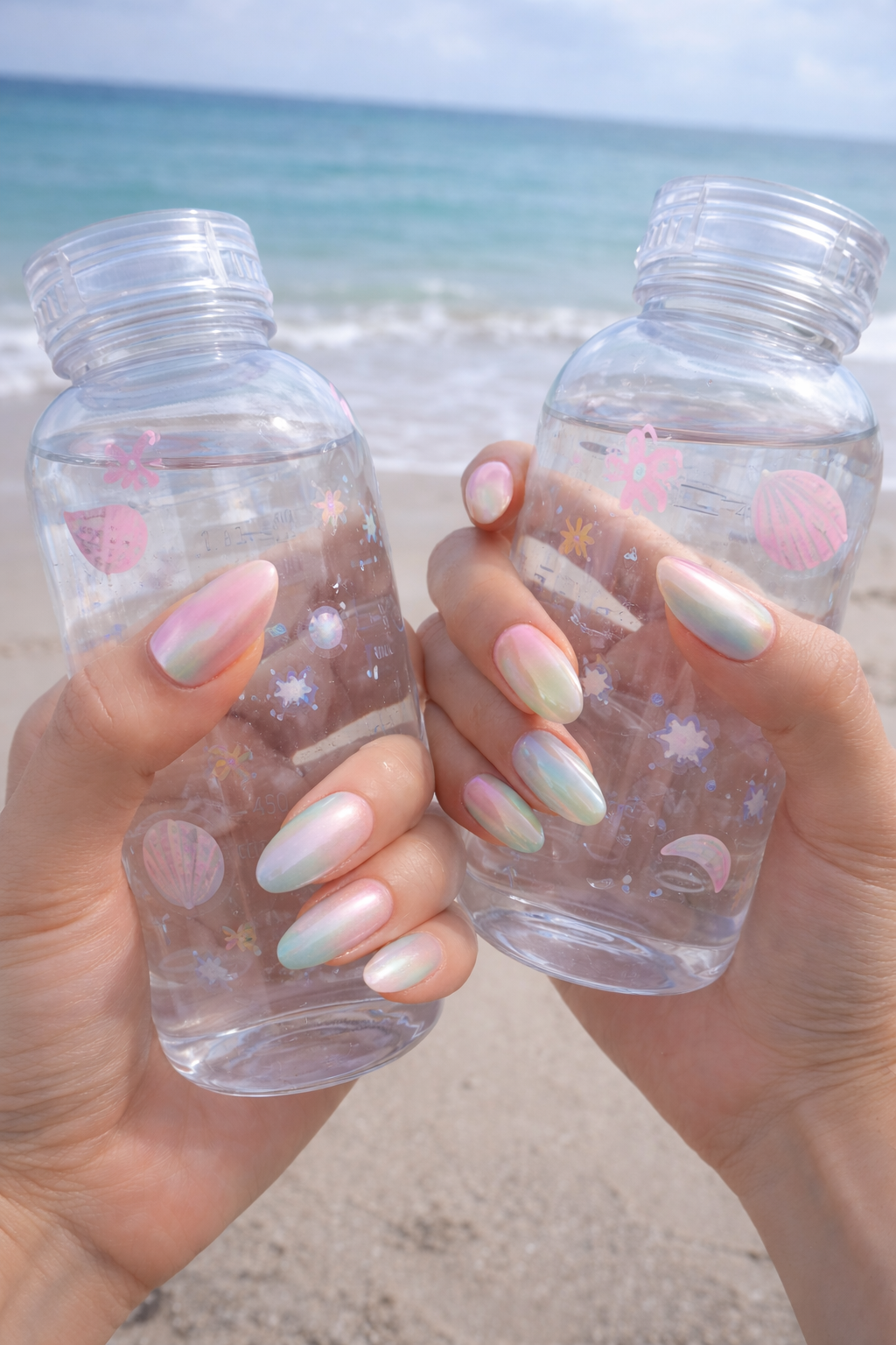 Pastel Chrome Aura Press-On Nails