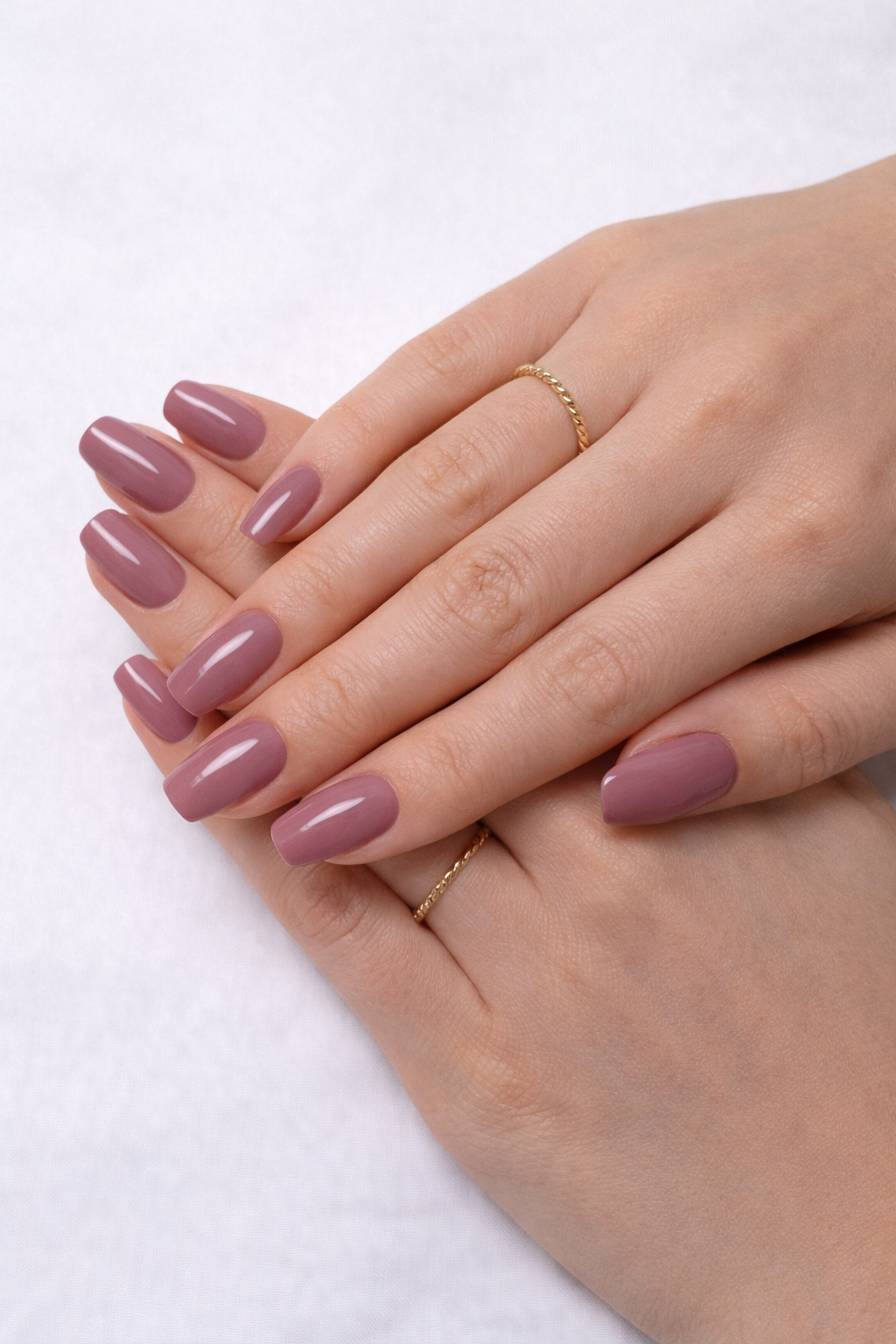 Dusty Mauve Glossy Almond Press-On Nails