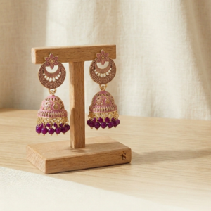 Rose Pink Blossom Jhumkas