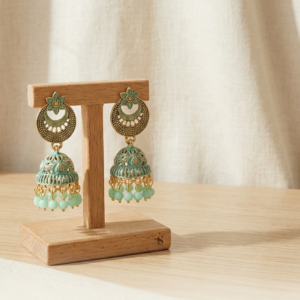 Mint Green Filigree Jhumkas