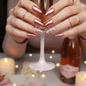 Luxury Rose Chrome Almond Press-On Nails